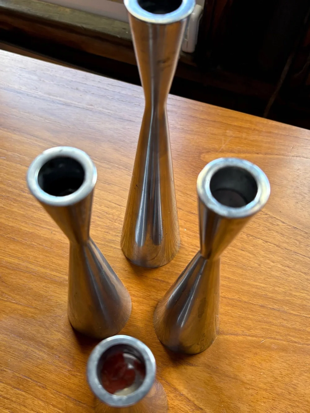 Ikea Silver Taper Candle Holders - Set of 4